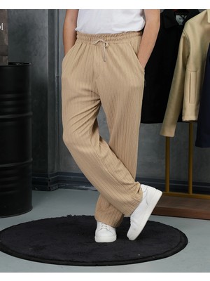 Modefendicom Örgülü Model Baggy Kesim Jogger Ipli Pantolon