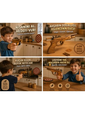 Seymen Bıçakçılık Ahşap Lastik Atan Oyuncak – Eğlenceli Nostaljik Hedef Oyunu