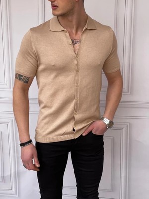 Modefendicom Slim Fit Polo Yaka Triko Pamuk Kısa Kollu Gömlek