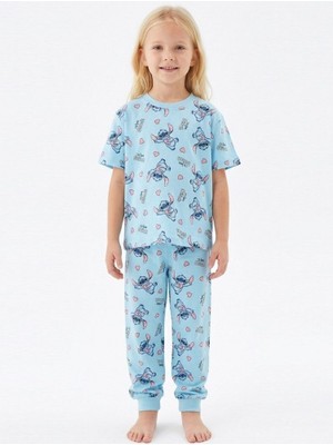 Dereff Stitch Desen Pijama Takımı