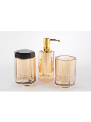 Mikasa Moor Amber Siyah Kapaklı Kristal Banyo Seti