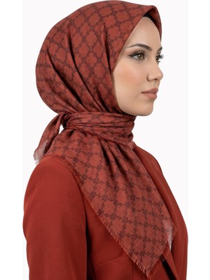 Hadiora Kadın Pembe Soyut Desenli Flamlı Eşarp