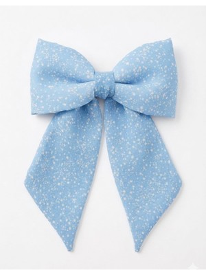 Jz Moda Yıldız Tozu Desenli Pastel Mavi Fiyonk Toka