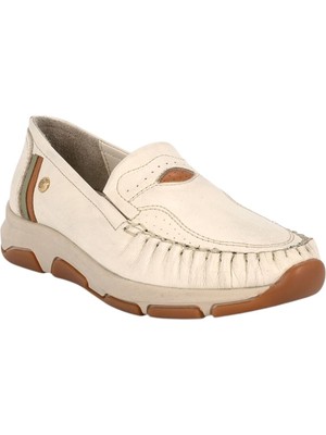 Mammamia D26YA-3565-B Krem Kadın Comfort Deri Ayakkabı