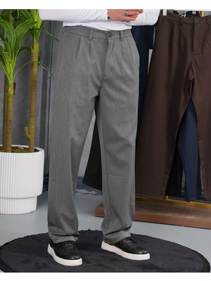 Modefendicom Baggy Kesim Pile Detaylı Kumaş Pantolon