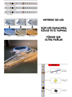 Ankara Teknik Tavan Akışkan Kayar LED Sistemi Touch Rf Kontrol Kayar LED Sistemi | 24 Volt Smd 120LED/MT.