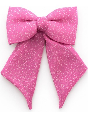  Jz Moda Şifon Yıldız Tozu Desenli Romantik Pembe Fiyonk Toka