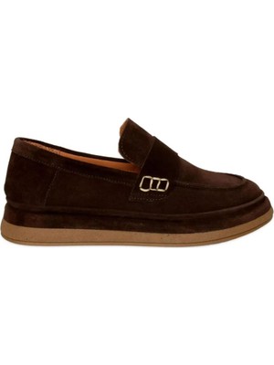 Mammamia D26YA-7815 Yarma Süet Deri Loafer Kadın Ayakkabı