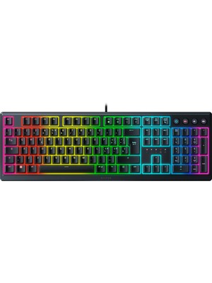 Razer Ornata V3 - Chroma Rgb'li Düz Meka-Membran Klavye (Düz Tuşlar, Meka-Membran Anahtarlar, Manyetik Yumuşak Dokunuşlu Bilek Desteği) Bt Düzeni | Siyah