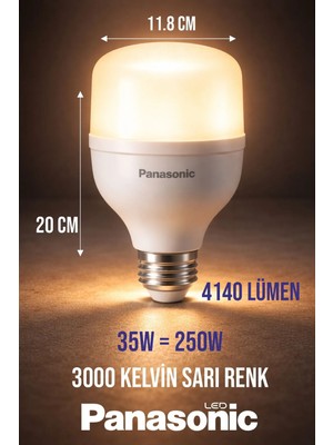 Panasonıc Torch Büyük Boy 35W 3000 Kelvin Sarı ve Günışığı Arası Renk 20*11,8 LED Ampül