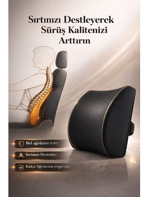 EpiRelax Bel Ağrısı İçin Visco Ortopedik Bel Yastığı – Araba ve Ofis Koltuğu İçin Sırt Destek Minderi, Duruş Düzeltici Ergonomik Tasarım