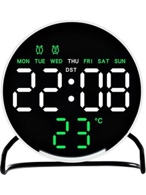 Valkyrie LED Dijital Masa Saati Alarm Sıcaklık Takvim Göstergeli USB Gece Işıklı Masa Saati Çift Alarm