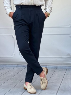 Modefendicom Özel Üretim %100 Gofre Kumaş Modern Fit Kumaş Pantolon