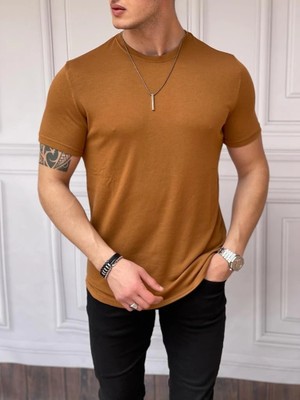 Modefendicom Slim Fit Pamuk Triko Kumaş Tshırt