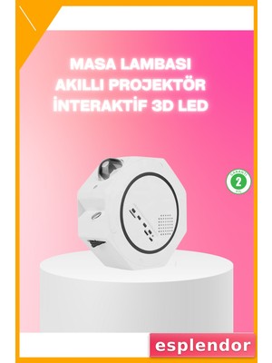 Esplendor 360° Döndürülebilir Yıldızlı Gökyüzü Projeksiyon Gece Lambası