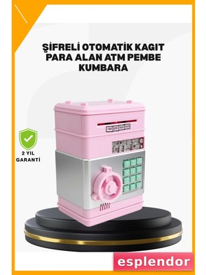 Esplendor Büyük Hazneli Şifreli Para Tasarruf Kumbarası