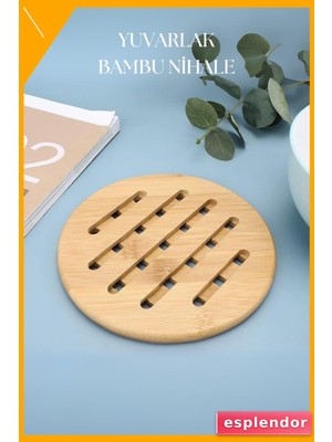 Esplendor Yuvarlak Bambu Nihale 16 cm Isıya Dayanıklı Doğal Malzeme