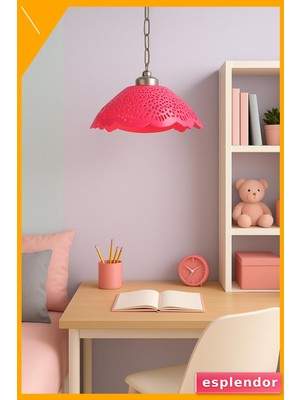 Esplendor Kare Akrilik Tavan Avizesi Fuşya Soft Pembe 35CM Modern Aydınlatma