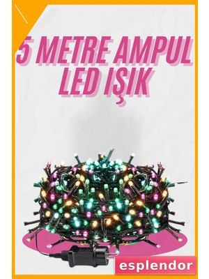 Esplendor 5 Metre Ampul LED Işık Renkli Rgb Çok Renkli LED Aydınlatma