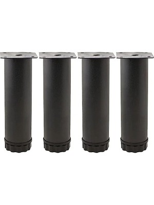 Die Grup Ayarlanabilir 15 cm Siyah Metal Koltuk Destek Ayakları - 4 Adet