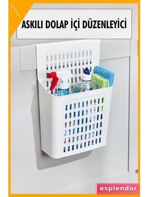 Esplendor Dolap Içi Askılı Düzenleyici Sepet Raf Organizer Beyaz 10X24X35CM