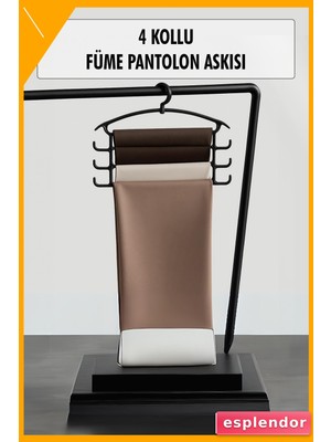 Esplendor Pantolon Askısı Dolap Düzenleyici Plastik Antrasit 40X31CM