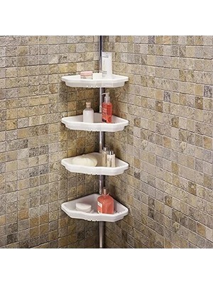Die Grup Beyaz Aluminyum Banyo Köşe Rafı