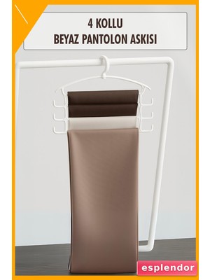 Esplendor Plastik Pantolon Askısı Dolap Düzenleyici Beyaz 40CM