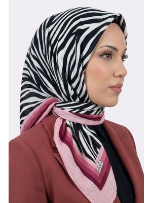 Hadiora Pudra Pembe Zebra Desenli Mio Caz Eşarp