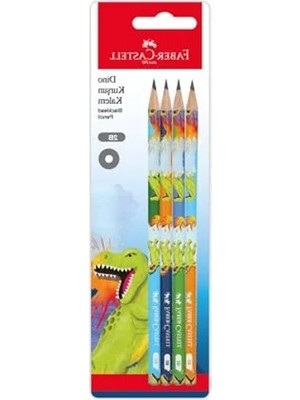 Die Grup Faber-Castell Dino Kurşun Kalem, 2b, 12'li Paket, Dinozor Desenli