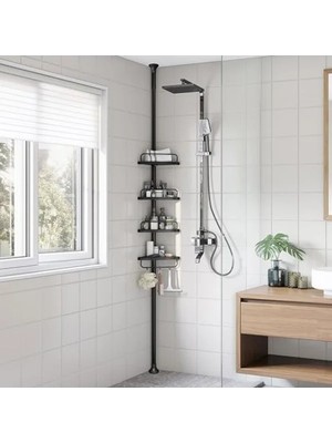 Die Grup Banyo Düzenleyici 4 Katlı Duş Rafı, 85-305 cm Ayarlanabilir