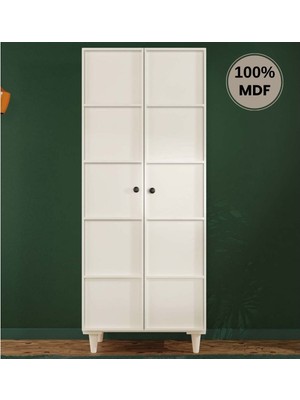 Comiet Zambak Mdf 2 Kapak Ayaklı Tasarım Gardırop