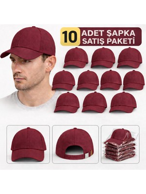 Moda Nokta Basic Şapka - Pembe %100 Pamuk Gabardin Unisex Model 10 Adet