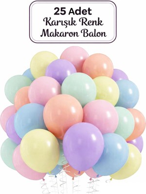 Güzelyüz Avm 25 Adet Karışık Renk Makaron Balon Pastel Renk Balon Seti