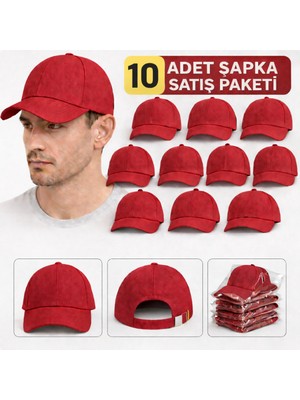 Moda Nokta Basic Şapka - Pembe %100 Pamuk Gabardin Unisex Model 10 Adet