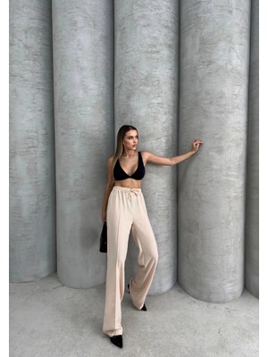 Luord - Store Çımalı Keten Pantolon