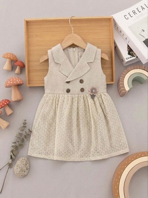 Butik Kız Bebek Dantel Detaylı Pamuklu Elbise