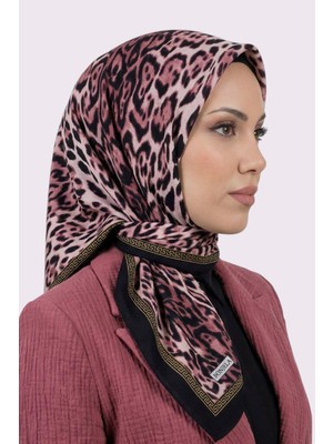 Hadiora Siyah Pembe Leopar Desenli Mio Caz Eşarp