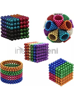 Epilons Renkli 216 Mıknatıs Neocube Mıknatıs 5mm Neodyum