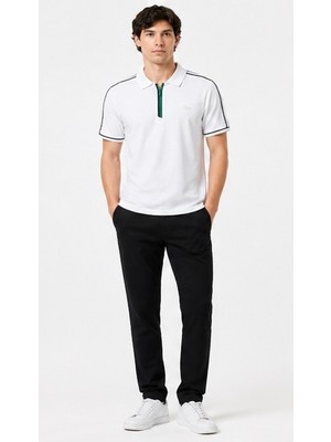 Lacoste Fermuar  Yaka  Regular Fit  Beyaz