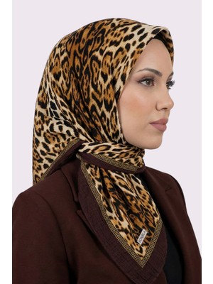 Hadiora Kahverengi Leopar Desenli Mio Caz Eşarp
