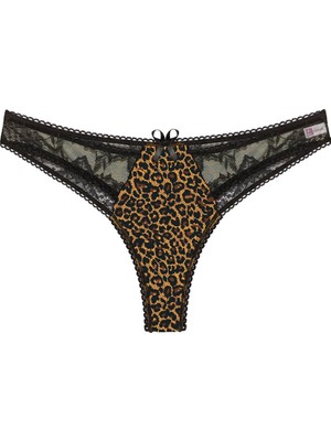 Luord - Store Büyük Beden Leopar Desenli Fantazi G String Bato Külot
