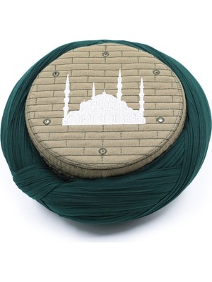 Sarıkhane Cami Sarığı – Yeşil Kumaş – Yeşil Takke – Çapraz Sarım – Cami Nakışlı – 7 Metre