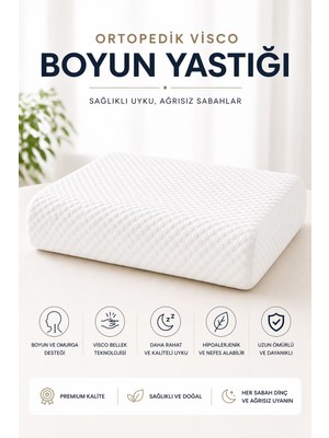 EpiRelax Ortopedik Visco Boyun Yastığı | Hafızalı Sünger, Ergonomik Uyku ve Boyun Desteği