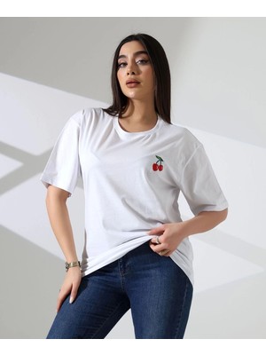 Luord - Store Kiraz Işlemeli Tişört