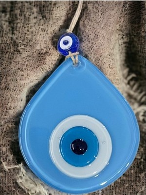 Luord-Store Orta Boy Mavi Damla Desen Nazar Boncuklu Duvar Dekoru Cam Duvar Süsü