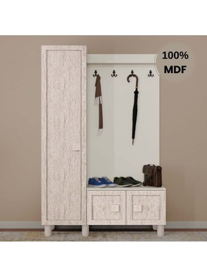 Comiet Nilüfer Mdf Raflı Askılıklı Portmanto Ayakkabılık