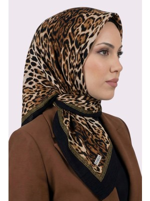 Hadiora Siyah Leopar Desenli Mio Caz Eşarp