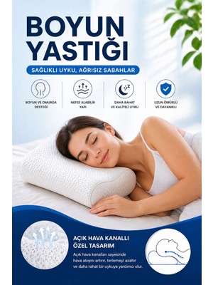 EpiRelax Premium Ortopedik Visco Boyun Yastığı Nefes Alabilen Ergonomik Uyku Yastığı