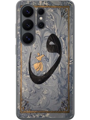 Le Balvo Samsung Galaxy S26 Ultra Uyumlu Vav Harfi Gri Baskılı Silikon Kılıf